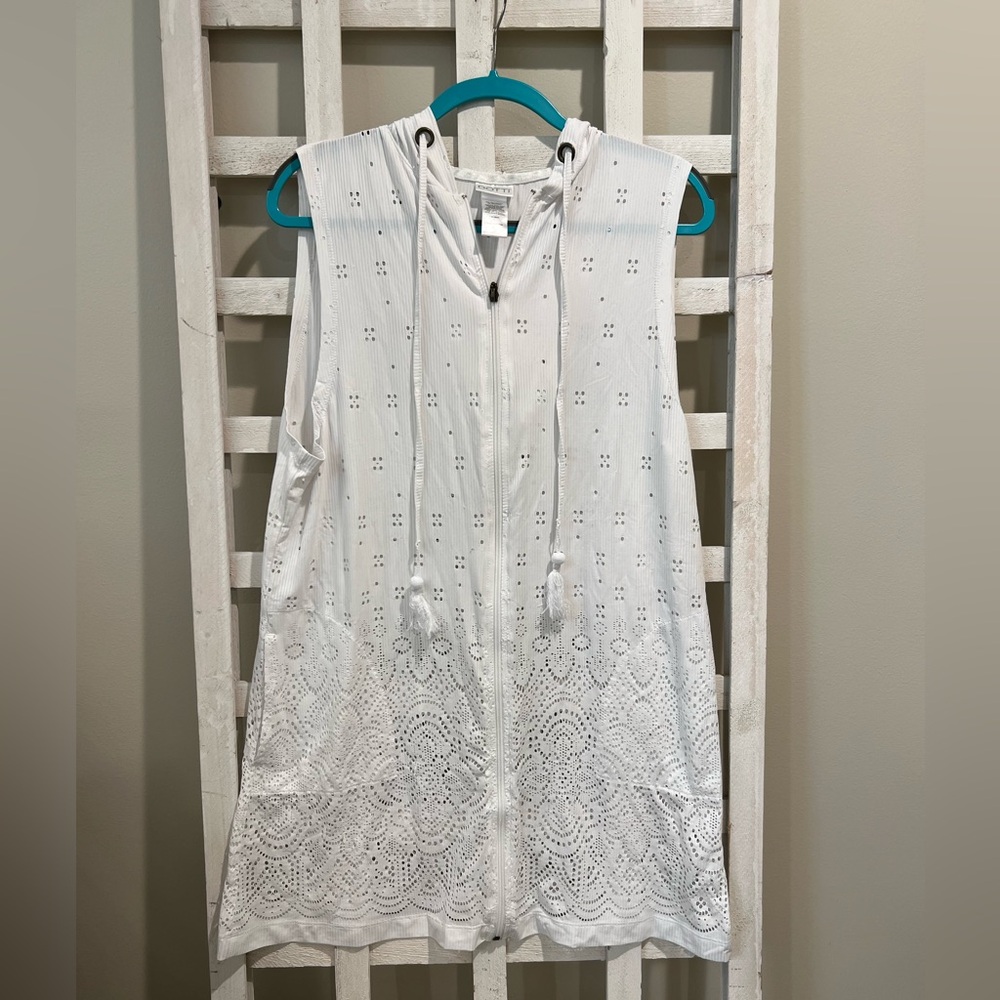 Swim coverup with hood